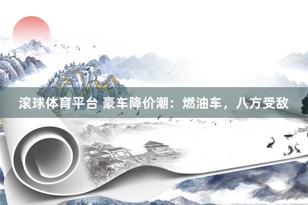 滚球体育平台 豪车降价潮:燃油车,八方受敌