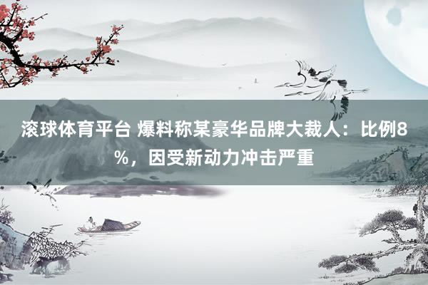 滚球体育平台 爆料称某豪华品牌大裁人：比例8%，因受新动力冲击严重