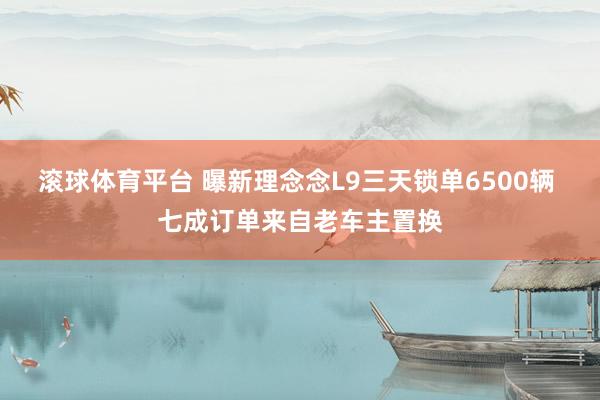 滚球体育平台 曝新理念念L9三天锁单6500辆 七成订单来自老车主置换