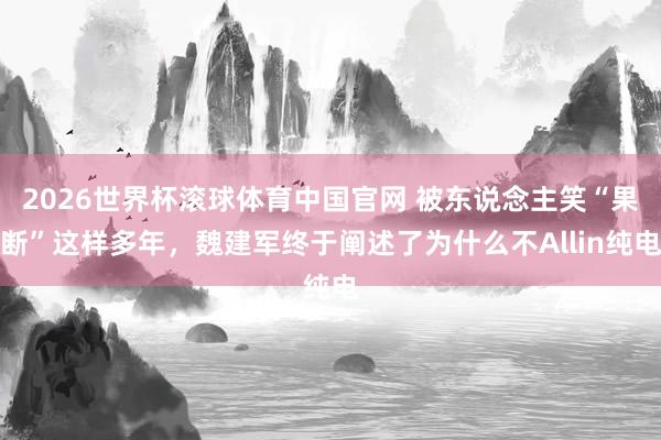 2026世界杯滚球体育中国官网 被东说念主笑“果断”这样多年,魏建军终于阐述了为什么不Allin纯电