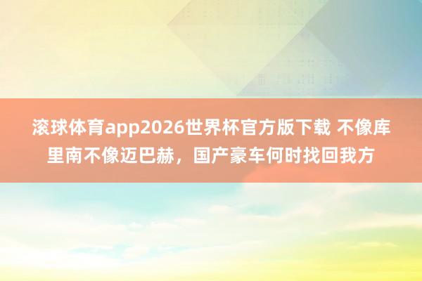 滚球体育app2026世界杯官方版下载 不像库里南不像迈巴赫,国产豪车何时找回我方