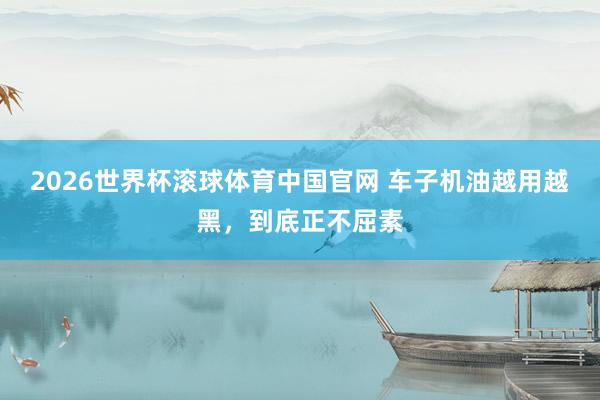 2026世界杯滚球体育中国官网 车子机油越用越黑,到底正不屈素