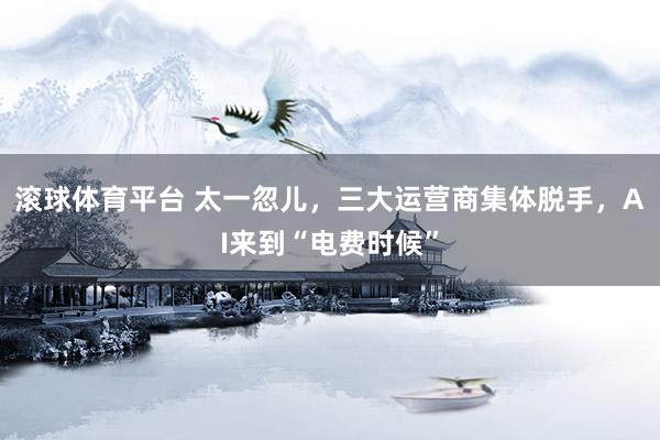 滚球体育平台 太一忽儿,三大运营商集体脱手,AI来到“电费时候”