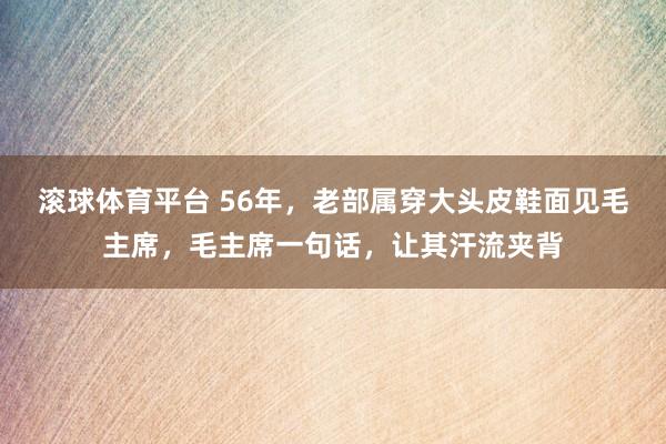 滚球体育平台 56年，老部属穿大头皮鞋面见毛主席，毛主席一句话，让其汗流夹背
