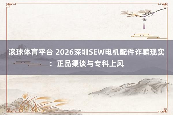 滚球体育平台 2026深圳SEW电机配件诈骗现实：正品渠谈与专科上风