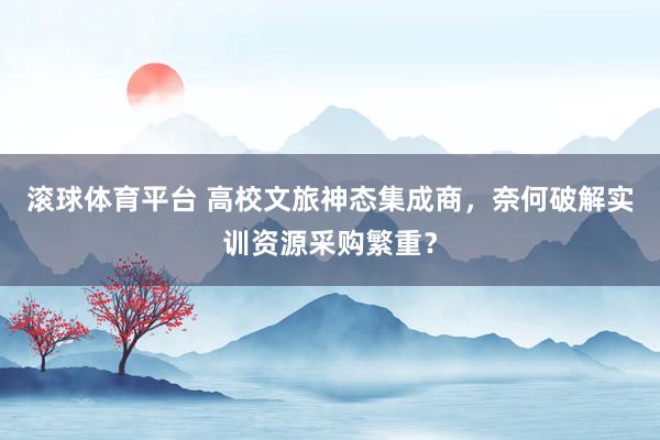 滚球体育平台 高校文旅神态集成商，奈何破解实训资源采购繁重？