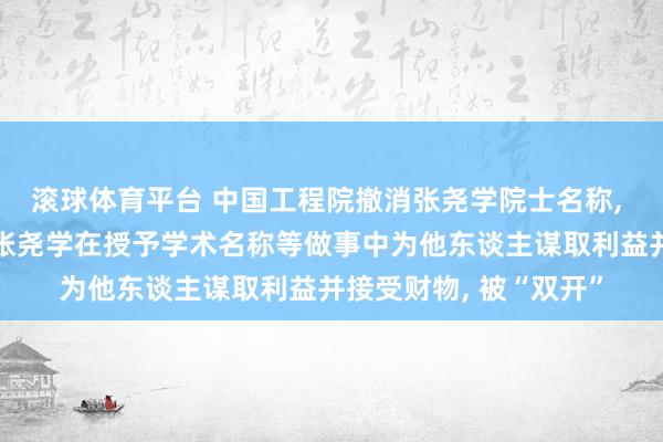 滚球体育平台 中国工程院撤消张尧学院士名称, 此前中南大学原校长张尧学在授予学术名称等做事中为他东谈主谋取利益并接受财物, 被“双开”