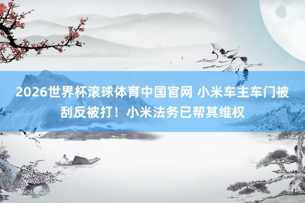 2026世界杯滚球体育中国官网 小米车主车门被刮反被打！小米法务已帮其维权