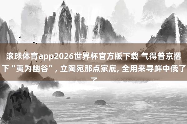 滚球体育app2026世界杯官方版下载 气得普京撂下“夷为幽谷”, 立陶宛那点家底, 全用来寻衅中俄了