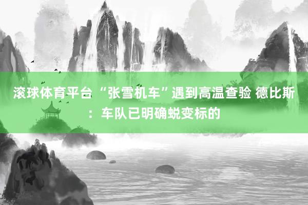 滚球体育平台 “张雪机车”遇到高温查验 德比斯:车队已明确蜕变标的
