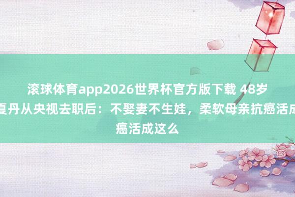 滚球体育app2026世界杯官方版下载 48岁欧阳夏丹从央视去职后:不娶妻不生娃,柔软母亲抗癌活成这么