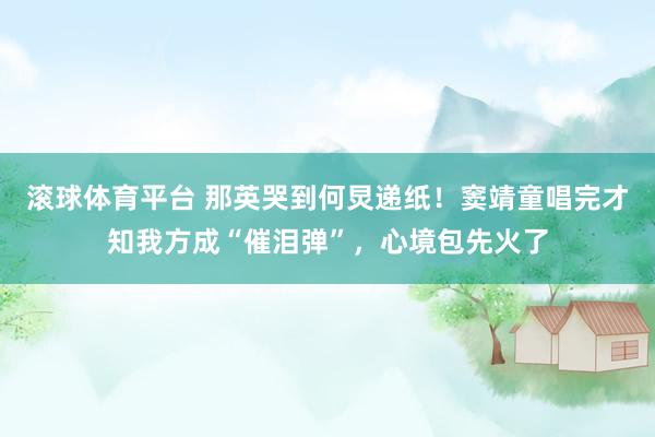 滚球体育平台 那英哭到何炅递纸!窦靖童唱完才知我方成“催泪弹”,心境包先火了