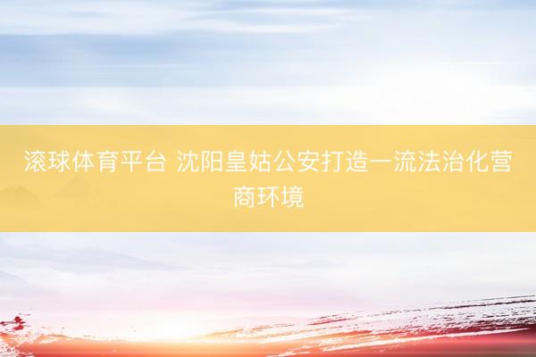 滚球体育平台 沈阳皇姑公安打造一流法治化营商环境