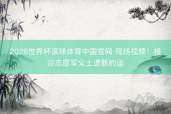 2026世界杯滚球体育中国官网 现场视频!接迎志愿军义士遗骸的运