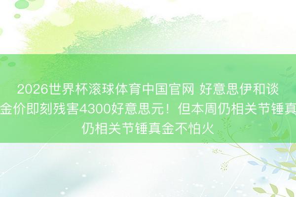 2026世界杯滚球体育中国官网 好意思伊和谈现朝阳,金价即刻残害4300好意思元!但本周仍相关节锤真金不怕火