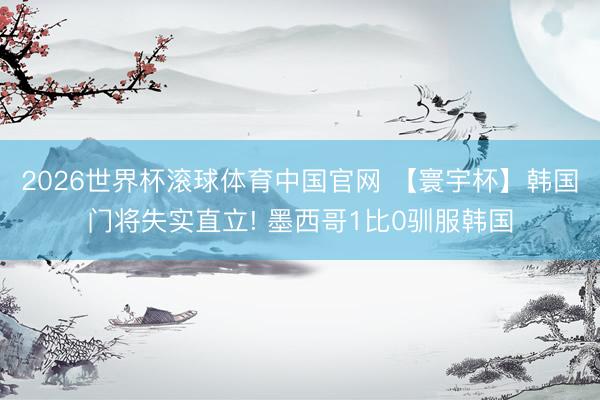 2026世界杯滚球体育中国官网 【寰宇杯】韩国门将失实直立! 墨西哥1比0驯服韩国
